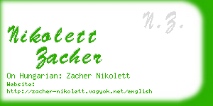 nikolett zacher business card